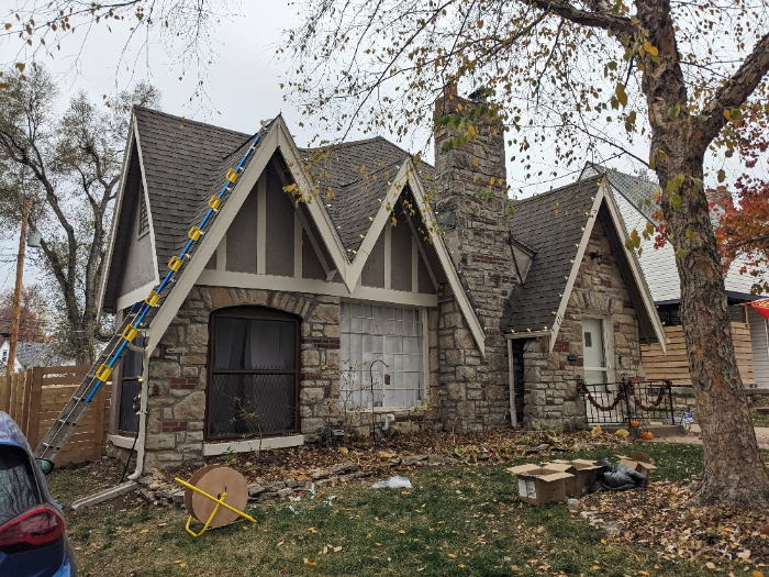 Home decorated with multi-colored C9 LED lights