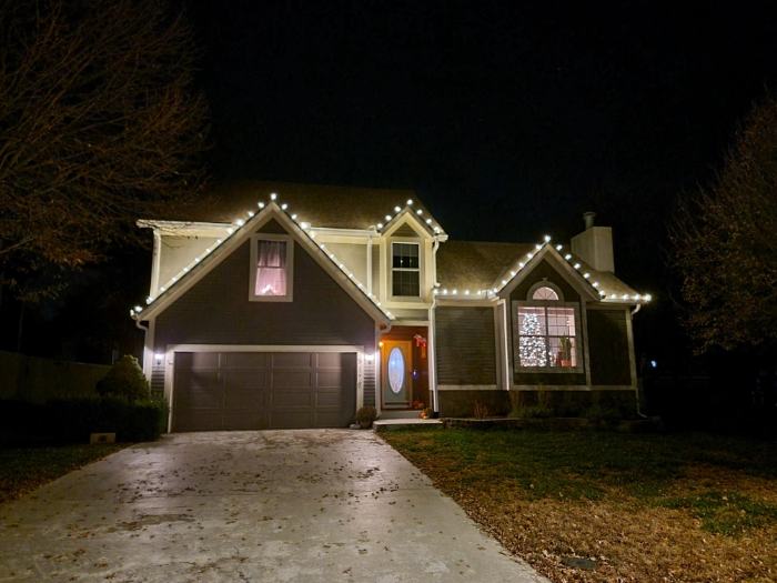 Home decorated with multi-colored C9 LED lights